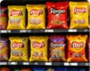 Shelves of chips and snacks